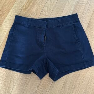 J. Crew navy chino shorts, 3.5 inch inseam, size 4